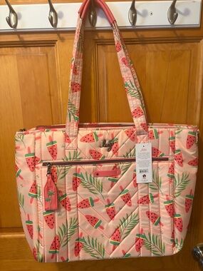 lug Quilted Tote in Pink Watermelon Popsicle New With Tags